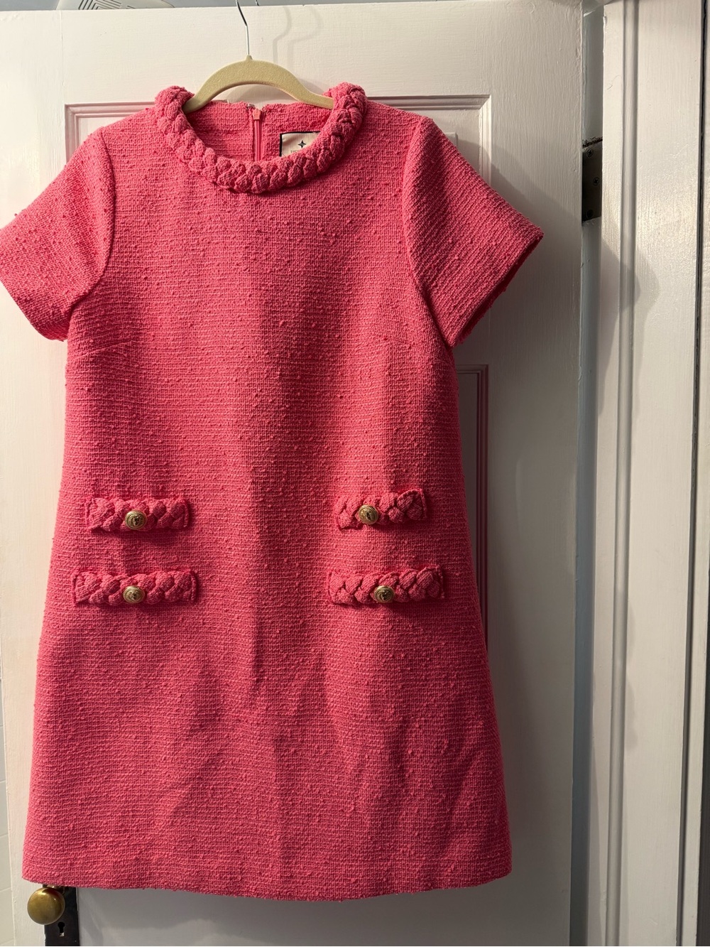 Tuckernuck Pink Short-Sleeve Textured Shift Dress - Picture 3 of 5